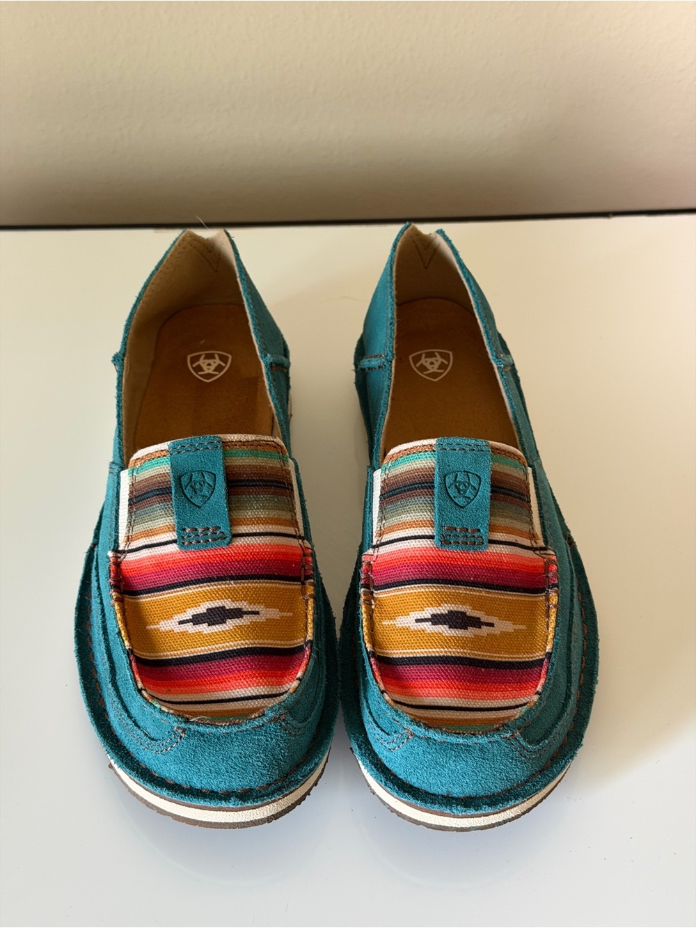 Ariat Cruiser Turquoise Suede Slip-On Flats - Picture 3 of 9